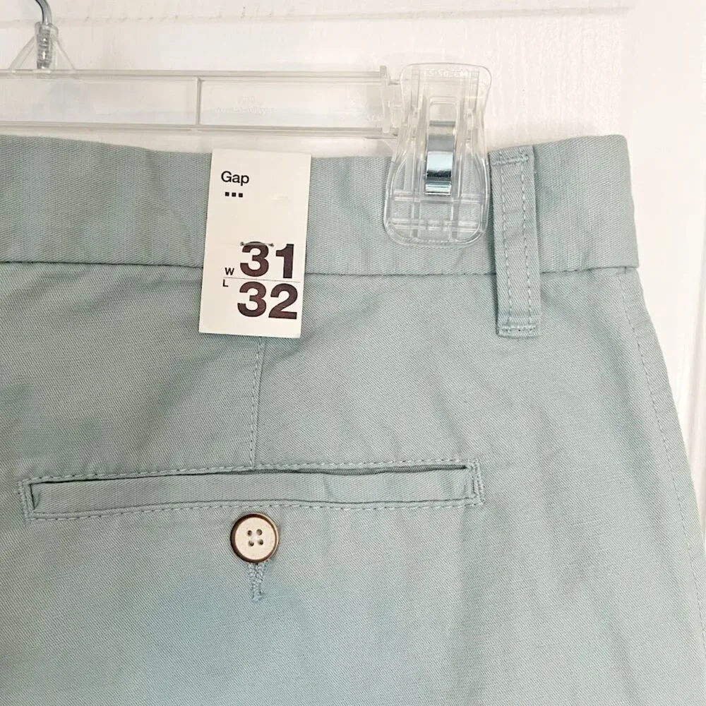 Gap Outlet NWT Slub High Rise Linen/Cotton Pocket Relaxed Fit Khaki Chino Pants